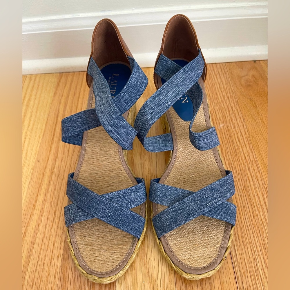 Nautical Espadrille Wedge Sandals Lauren By Ralph Lauren
